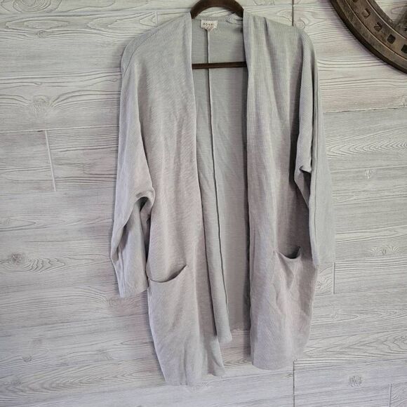 Donni Anthropologie Sandwash Ribbed Cardigan Open Sweater Jacket OSFM - Picture 1 of 6